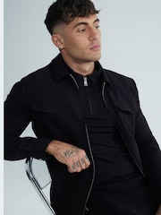 River Island Black Ponti 100% Cotton Shacket - Image 3 of 6