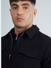 River Island Black Ponti 100% Cotton Shacket - Image 4 of 6