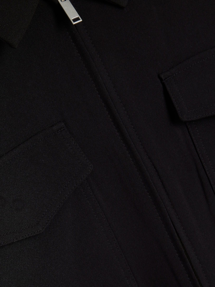 River Island Black Ponti 100% Cotton Shacket - Image 6 of 6
