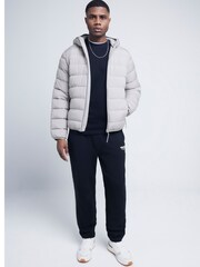 Серый - Стеганая куртка с капюшоном и пуховиком River Island - Изображение 3 из 6