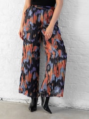 Lovedrobe Hose mit Print und weitem Beinschnitt, Blau - Bild 1 von 6