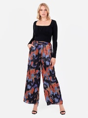 Lovedrobe Hose mit Print und weitem Beinschnitt, Blau - Bild 4 von 6
