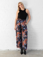 Lovedrobe Hose mit Print und weitem Beinschnitt, Blau - Bild 5 von 6