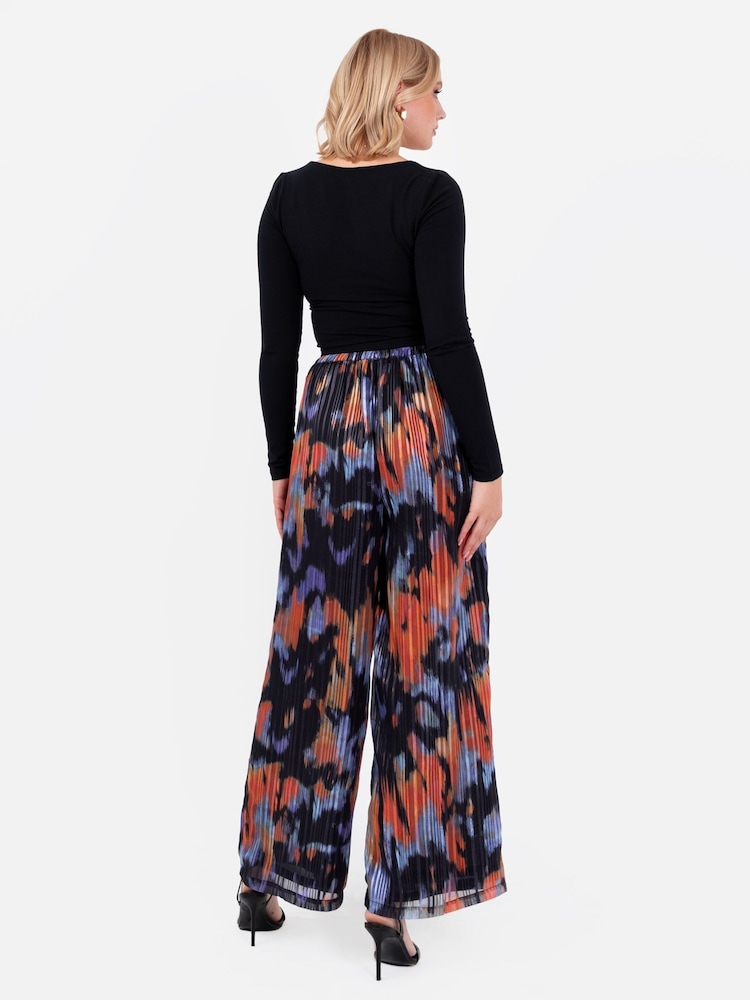 Lovedrobe Hose mit Print und weitem Beinschnitt, Blau - Bild 6 von 6