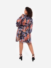 Lovedrobe Blue Elasticated Waist V-Neck Mini Dress - Image 3 of 6