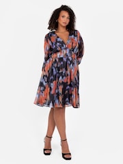 Lovedrobe Blue Elasticated Waist V-Neck Mini Dress - Image 4 of 6