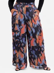 Lovedrobe Blue Wide Leg Printed Trousers - Image 2 of 6