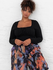Lovedrobe Blue Wide Leg Printed Trousers - Image 4 of 6
