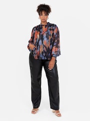Lovedrobe Blue Twist Neck Long Sleeve Blouse - Image 4 of 6