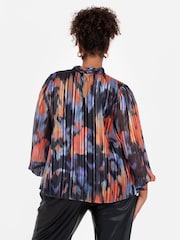 Lovedrobe Blue Twist Neck Long Sleeve Blouse - Image 6 of 6