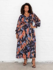 Lovedrobe Blue Wrap Front Tie Back Midaxi Dress - Image 1 of 5