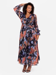 Lovedrobe Blue Wrap Front Tie Back Midaxi Dress - Image 5 of 5