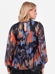 Lovedrobe Blue Twist Neck Long Sleeve Blouse - Image 2 of 4