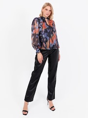 Lovedrobe Blue Twist Neck Long Sleeve Blouse - Image 3 of 4
