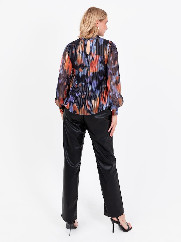 Lovedrobe Blue Twist Neck Long Sleeve Blouse - Image 4 of 4