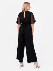 Lovedrobe Clip-Spot Black Jumpsuit With Waist Tie - Image 2 of 6