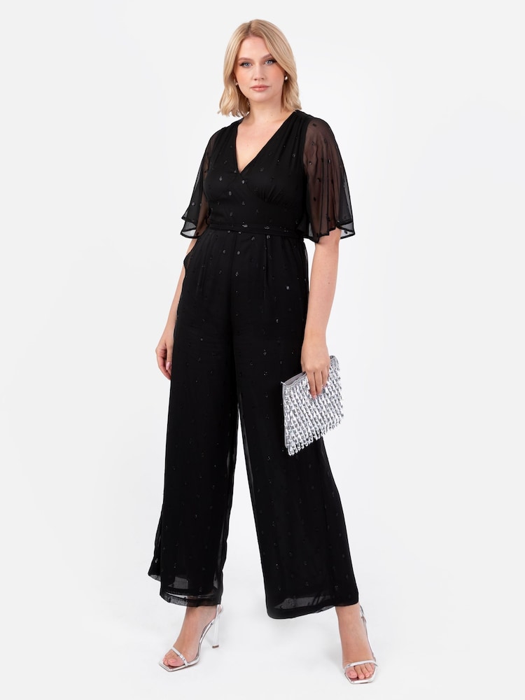 Lovedrobe Clip-Spot Black Jumpsuit With Waist Tie - Bild 6 von 6 Lovedrobe Clip-Spot Black Jumpsuit With Waist Tie - Bild 6 von 6