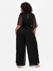 Lovedrobe Clip Spot Black Jumpsuit With Waist Tie - Image 2 of 6