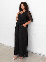 Lovedrobe Clip Spot Black Jumpsuit With Waist Tie - Image 3 of 6
