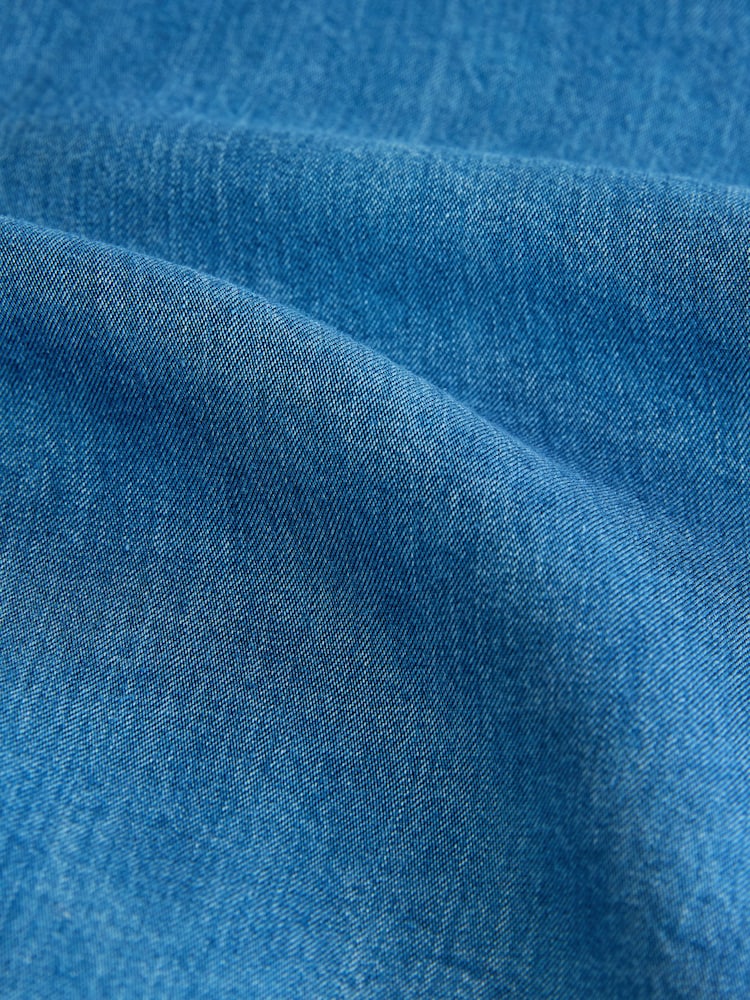 Dark Blue Lightweight Lyocell Mini Summer Dress - Image 7 of 7