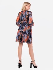 Lovedrobe Blue Elasticated Waist V-Neck Mini Dress - Image 2 of 6