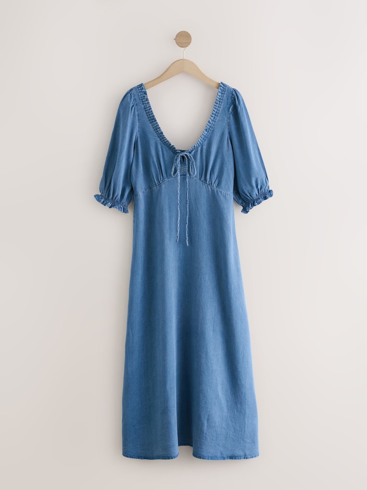 bleu foncé - Lightweight Midi Tea Dress - Image 5 of 7