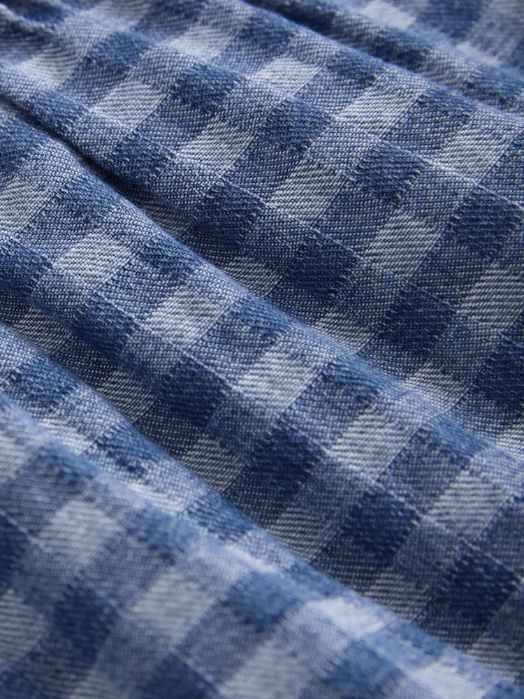 Vichy bleu - Denim mi-long en jean à bretelles 100% coton - Image 8 of 9