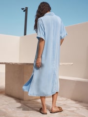Mid Blue Lightweight TENCEL™ Denim Maxi Dress - Image 2 of 7