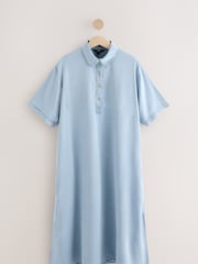 Mid Blue Lightweight TENCEL™ Denim Maxi Dress - Image 5 of 7