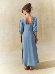 Bleach Blue Lightweight Lyocell Mini Summer Dress - Image 7 of 10