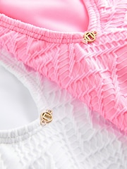 Pink/White Zigzag Textured Tummy Control Scoop Swimsuit 2 Pack - Image 5 of 6
