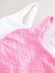 Pink/White Zigzag Textured Tummy Control Scoop Swimsuit 2 Pack - Image 6 of 6