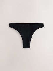 Blanc/Noir - Lot de 2 bas de bikini brésiliens froncés à jambe haute - Image 2 of 6