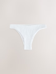Blanc/Noir - Lot de 2 bas de bikini brésiliens froncés à jambe haute - Image 3 of 6