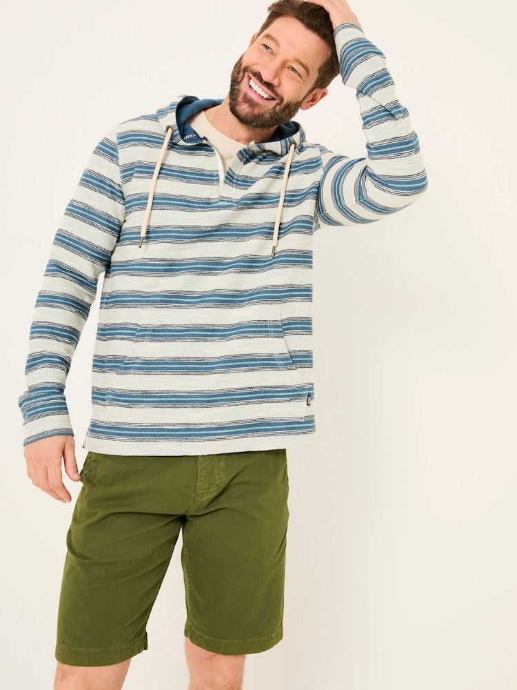 FatFace Trescowe Blue Stripe Half Zip Sweat - Image 2 of 9