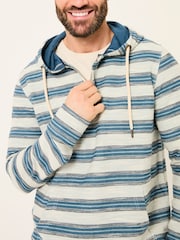 FatFace Trescowe Blue Stripe Half Zip Sweat - Image 5 of 9
