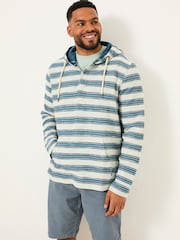 FatFace Trescowe Blue Stripe Half Zip Sweat - Image 6 of 9