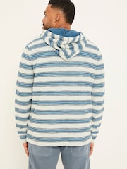 FatFace Trescowe Blue Stripe Half Zip Sweat - Image 7 of 9