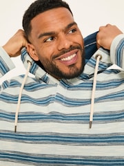 FatFace Trescowe Blue Stripe Half Zip Sweat - Image 8 of 9
