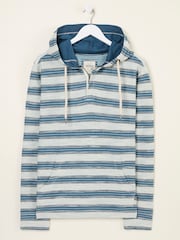 FatFace Trescowe Blue Stripe Half Zip Sweat - Image 9 of 9