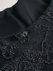 Black Metallic Paisley Bandeau Tankini Top - Image 7 of 8