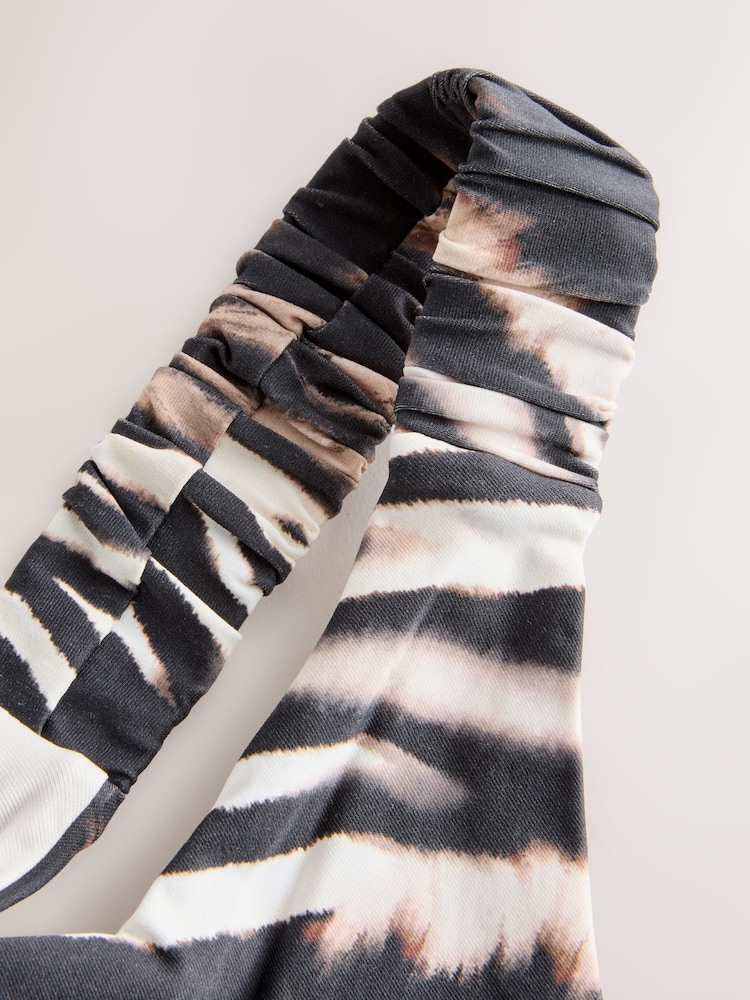 Black/Animal Tanga High Leg Bikini Bottoms - Image 2 of 3