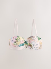 Cream/Lilac/Yellow Floral Wired Bandeau Bikini Top - Image 6 of 8