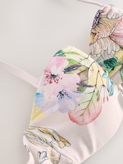 Cream/Lilac/Yellow Floral Wired Bandeau Bikini Top - Image 7 of 8