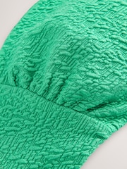 Green Textured Trim Bandeau Bikini Top - Image 8 of 8
