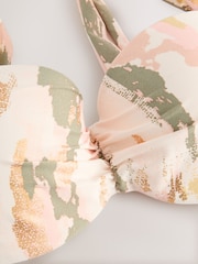 Pink/Khaki Green/Gold Foil Abstract - Проволочный бикини-топ - Image 8 of 8
