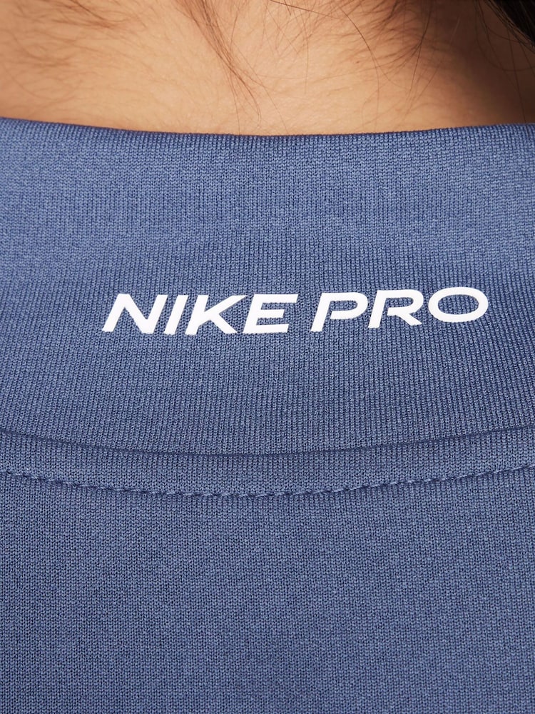 Nike Diffused Blue Pro Dri-Fit Half Zip Top - Image 5 of 8