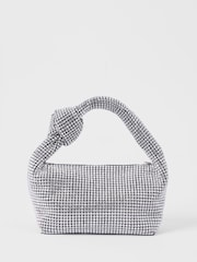 French Connection Black Diamonte Knot Bag - Image 1 of 4