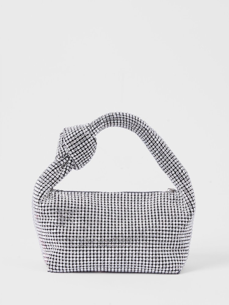 French Connection Black Diamonte Knot Bag - Image 1 of 4