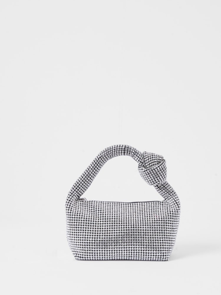 French Connection Black Diamonte Knot Bag - Image 2 of 4